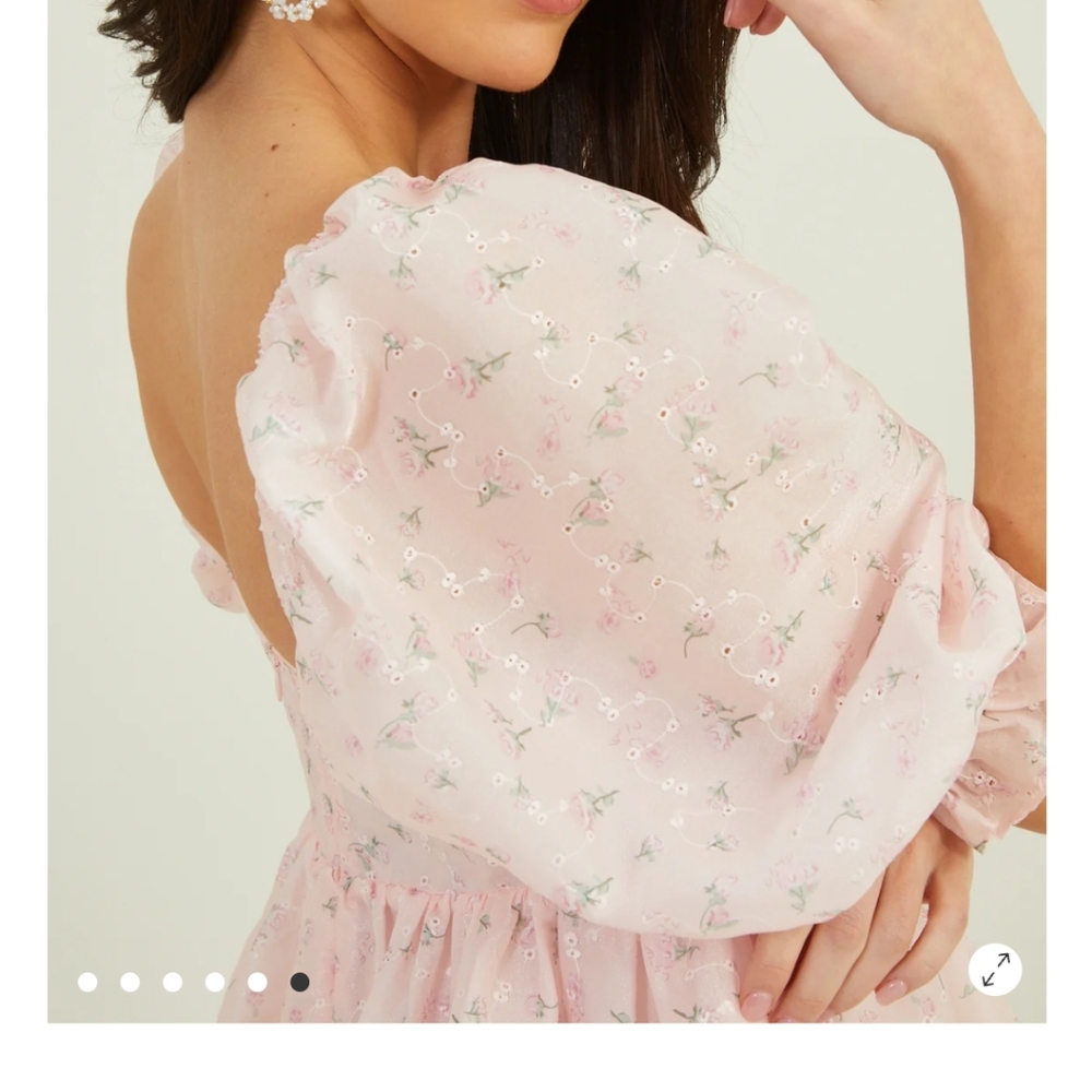 NWT- Altar'd State Pink Floral Mini Dress - Picture 4 of 10